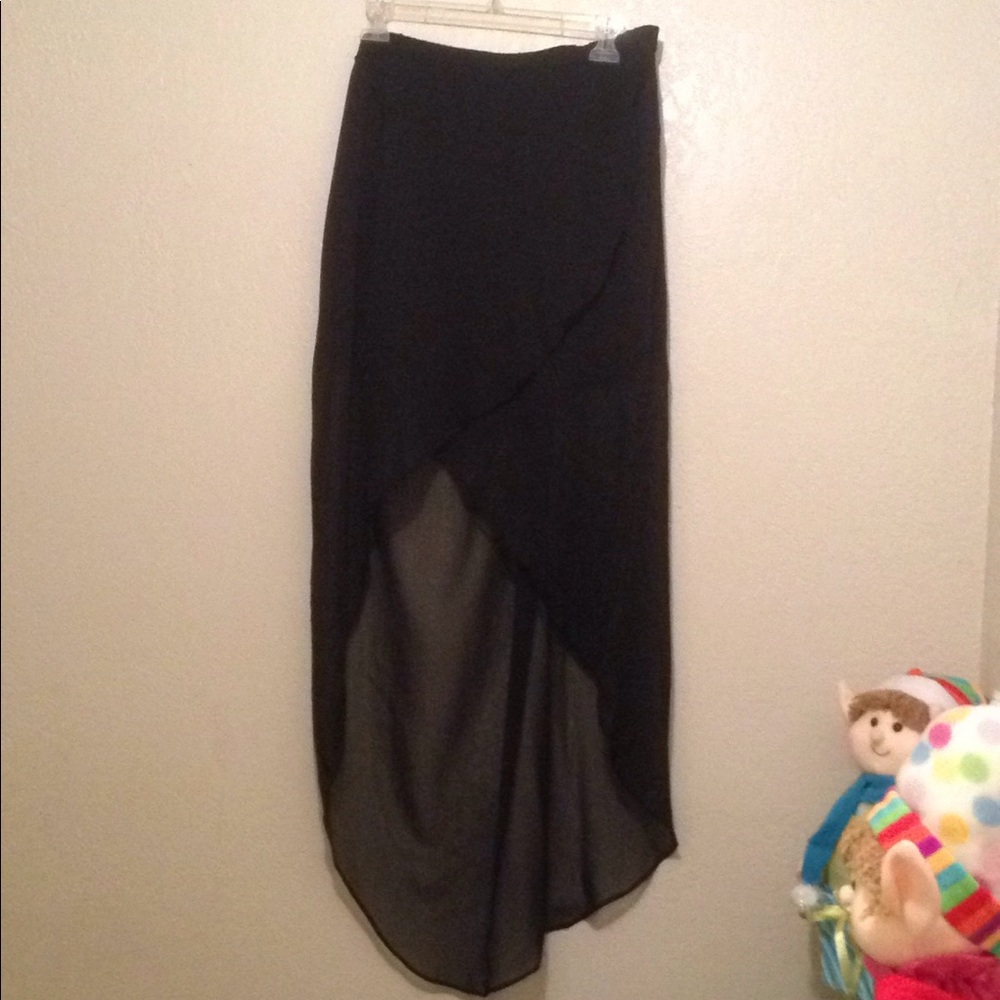 Express black sheer wrap like skirt